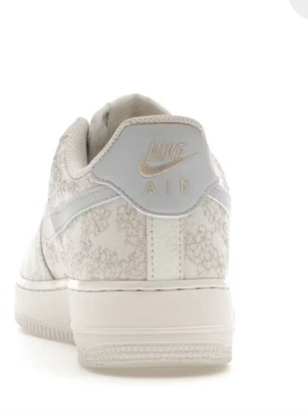 Nike Air Force 1 07 SE Jacquard Floral Embroidery White Sneakers Size 10